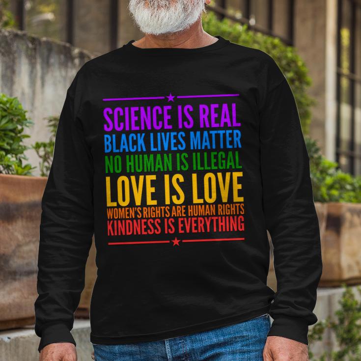 Science Is Real Black Lives Matter Love Is Love Long Sleeve T-Shirt Gifts for Old Men