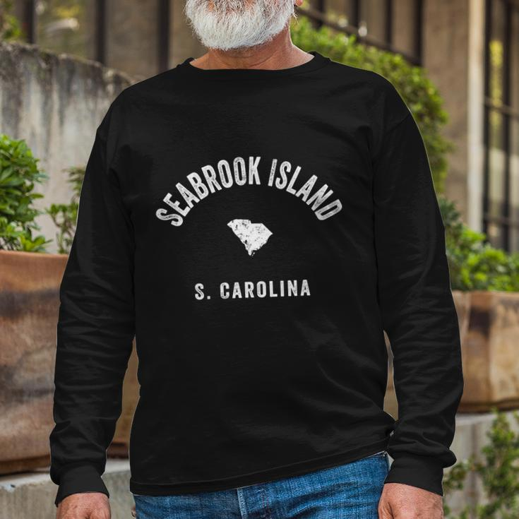 Seabrook Island South Carolina Sc Vintage 70S Athletic Sport Long Sleeve T-Shirt Gifts for Old Men