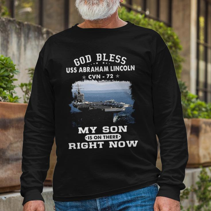 My Son Is On Uss Abraham Lincoln Cvn Long Sleeve T-Shirt Gifts for Old Men
