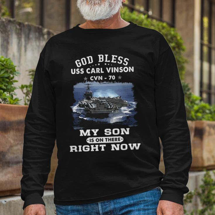 My Son Is On Uss Carl Vinson Cvn Long Sleeve T-Shirt Gifts for Old Men