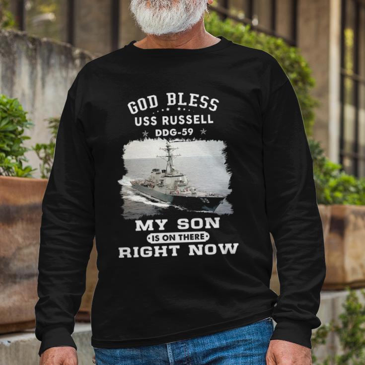 My Son Is On Uss Russell Ddg Long Sleeve T-Shirt Gifts for Old Men