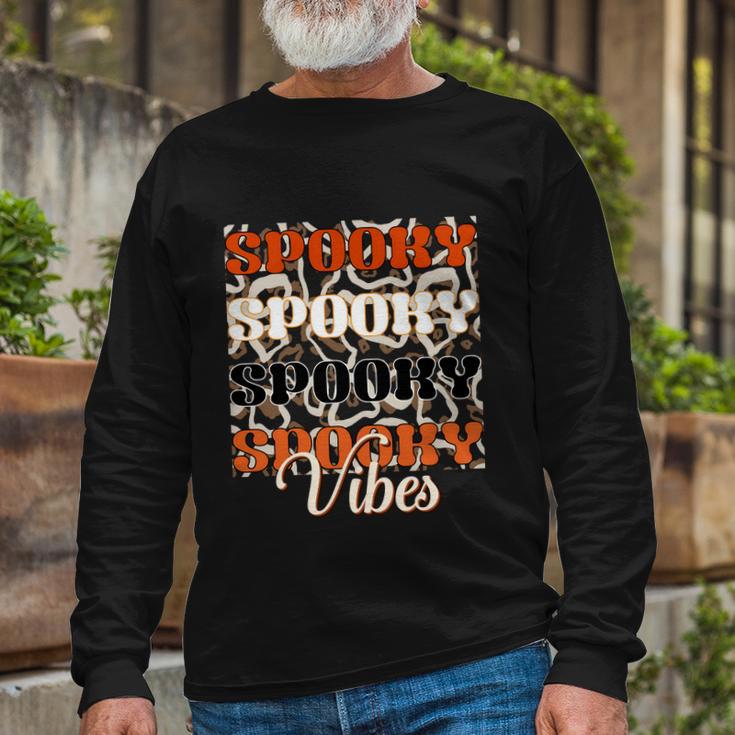 Spooky Spooky Spooky Spooky Vibes Halloween Quote V2 Long Sleeve T-Shirt Gifts for Old Men