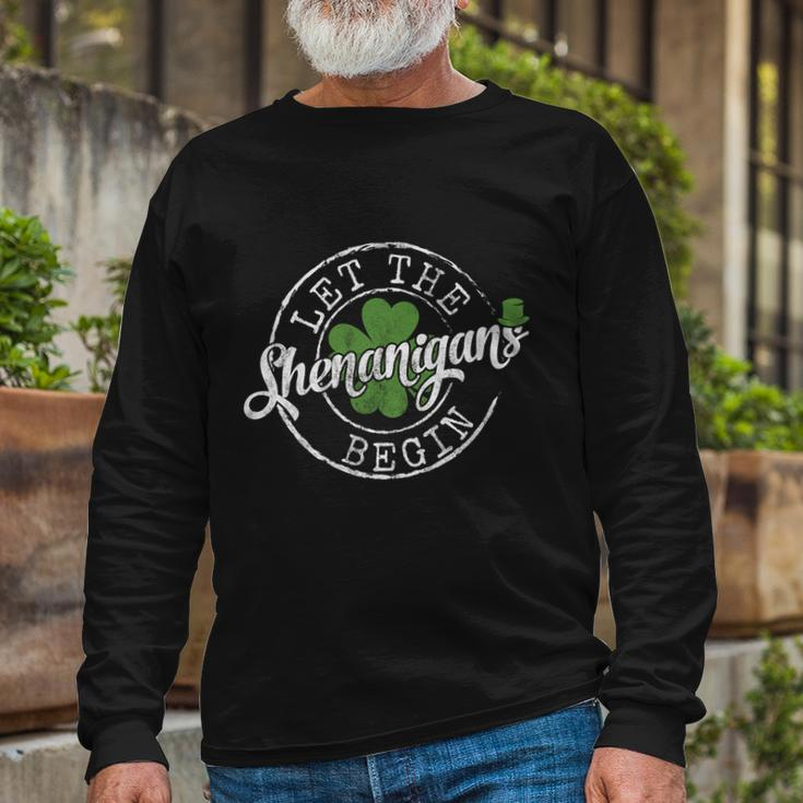 St Patricks Day St Patricks Day Let The Shenanigans Begin Long Sleeve T-Shirt Gifts for Old Men