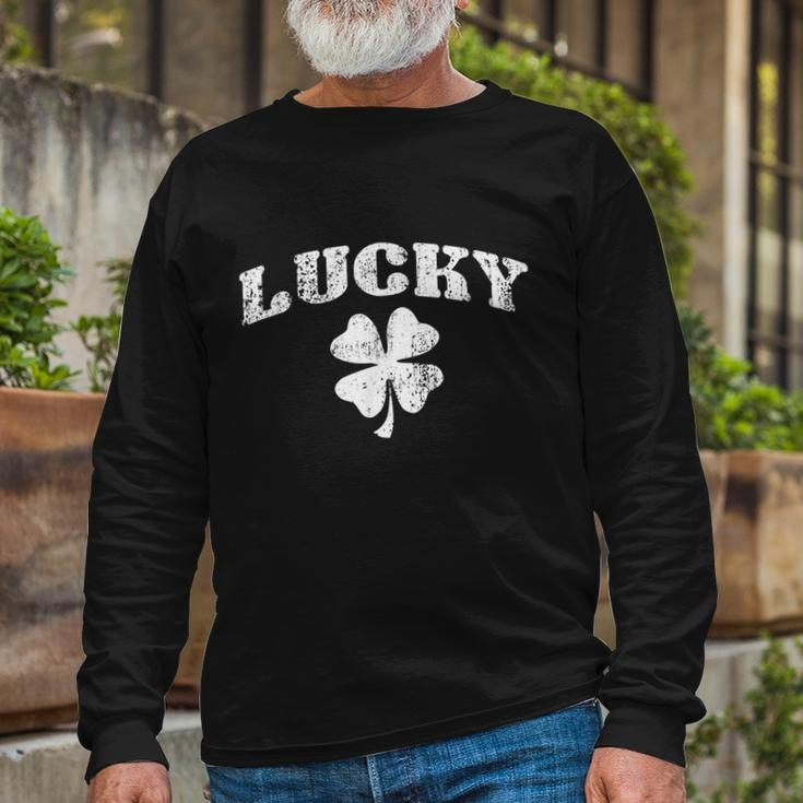 St Patricks Day Lucky St Patricks Day Long Sleeve T-Shirt Gifts for Old Men