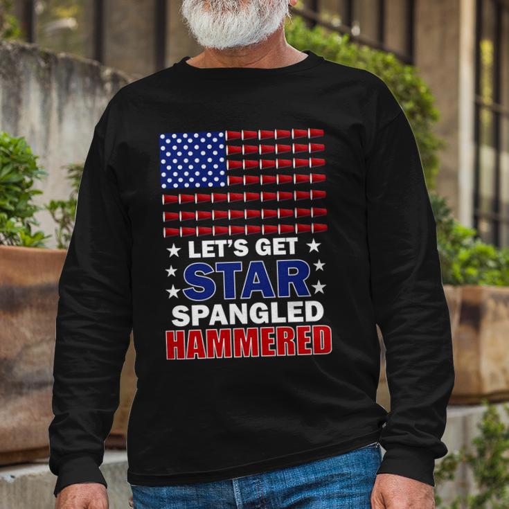 Lets Get Star Spangled Hammered Tshirt Long Sleeve T-Shirt Gifts for Old Men