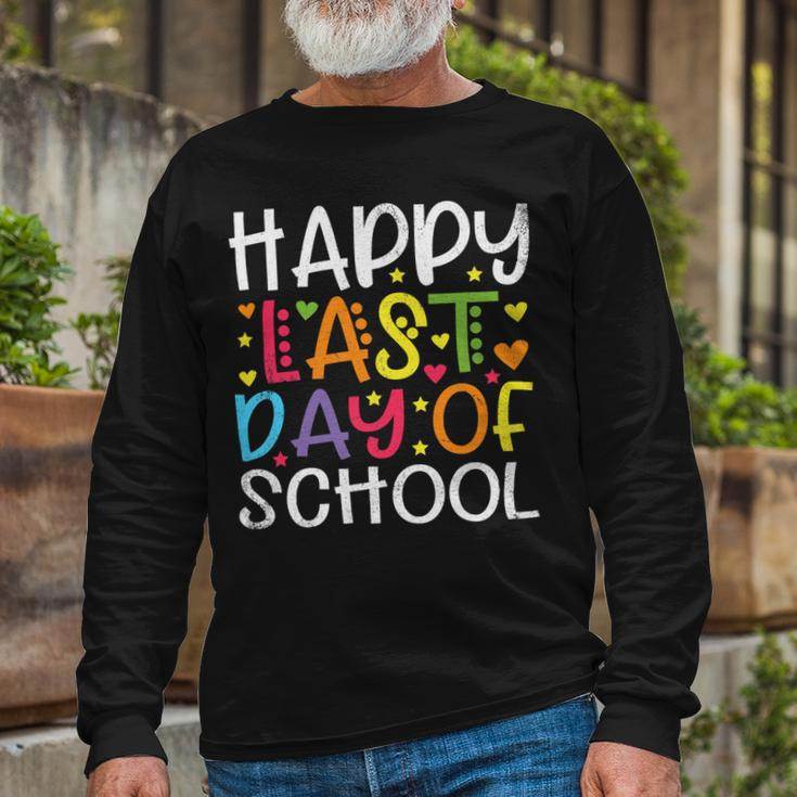 Stars Happy Last Day Of School Cute Graduation Teacher Long Sleeve T-Shirt Gifts for Old Men