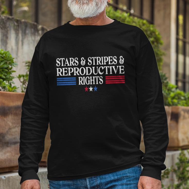 Stars Stripes Reproductive Rights Patriotic 4Th Of July Great Long Sleeve T-Shirt Gifts for Old Men