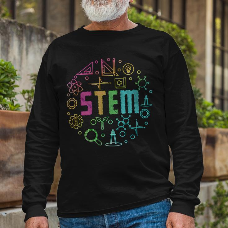 Stem Science Technology Engineering Math Teacher Long Sleeve T-Shirt Gifts for Old Men