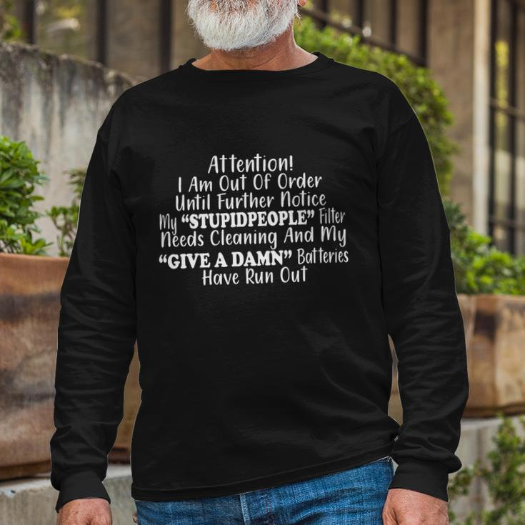 Stupid People Filter Tshirt Long Sleeve T-Shirt Gifts for Old Men
