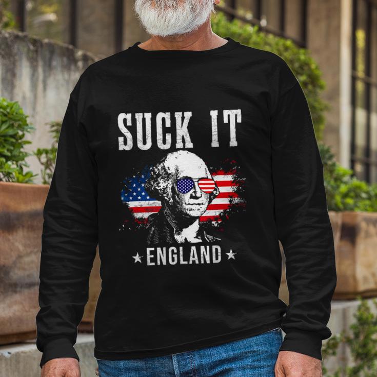 Suck It England 4Th Of July George Washington Long Sleeve T-Shirt Gifts for Old Men