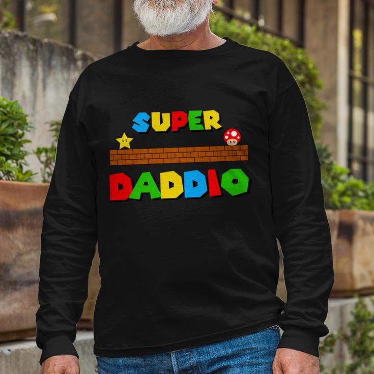Super Daddio Retro Video Game Tshirt Long Sleeve T-Shirt Gifts for Old Men