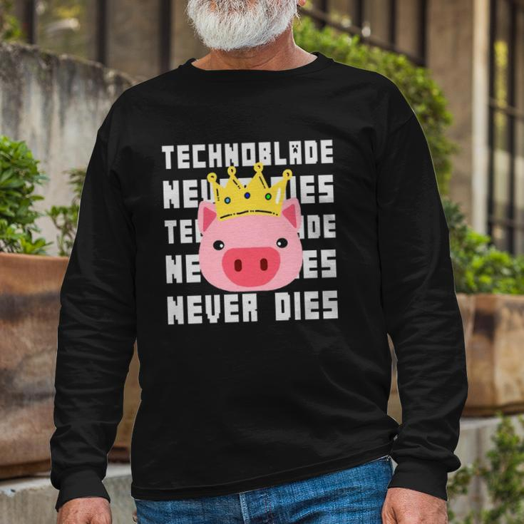 Technoblade Never Dies Technoblade Dream Smp Long Sleeve T-Shirt Gifts for Old Men