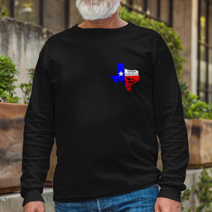 Texas Scuba Diver Tshirt Long Sleeve T-Shirt Gifts for Old Men