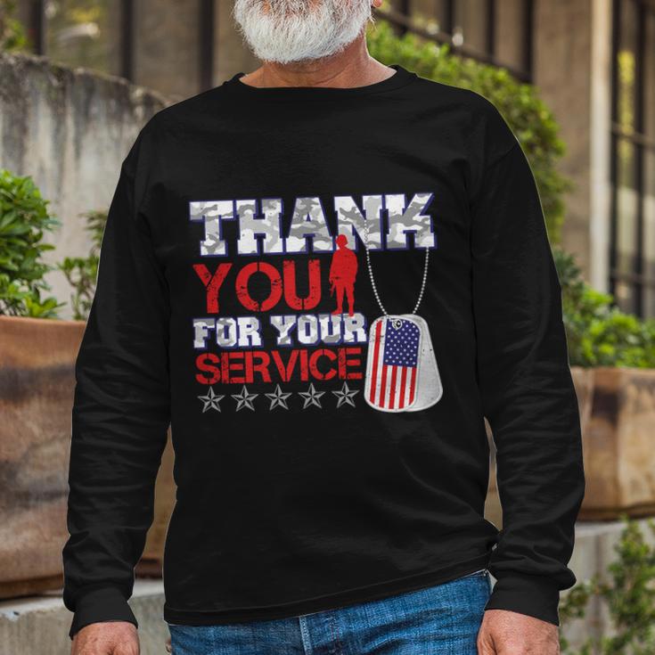 Thank You For Your Service Veterans Day Long Sleeve T-Shirt Gifts for Old Men