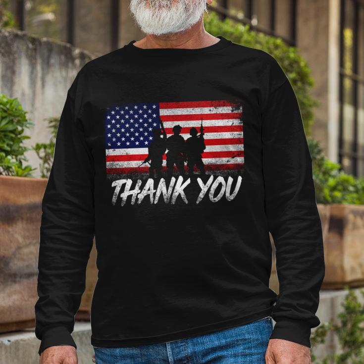 Thank You Usa Troops Long Sleeve T-Shirt Gifts for Old Men