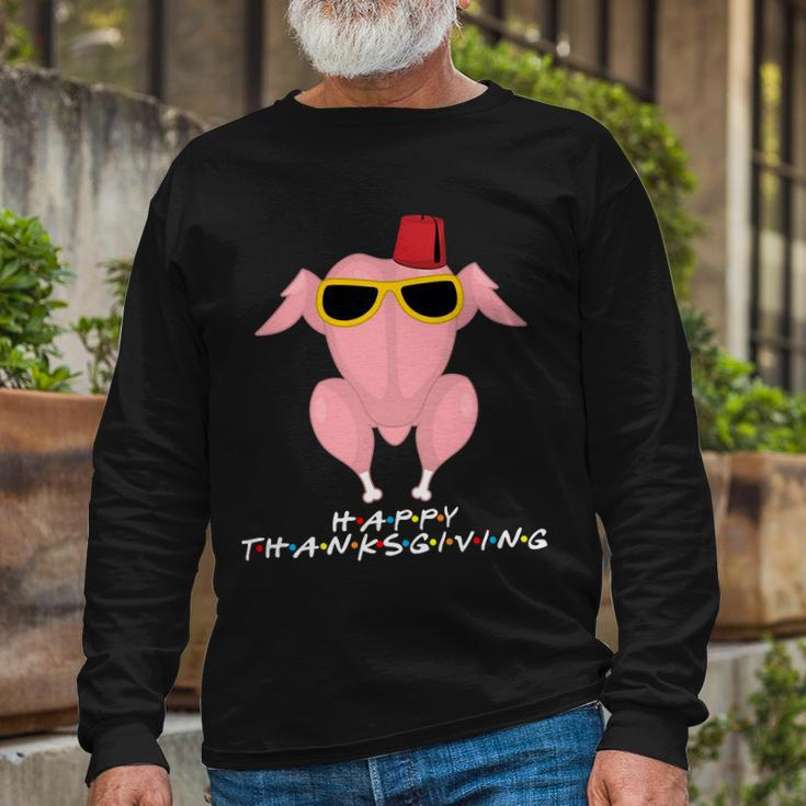 Thanksgiving Friends Turkey Head Long Sleeve T-Shirt Gifts for Old Men