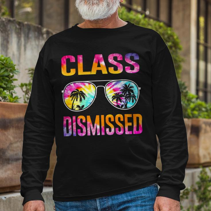 Tie Dye Class Dismissed Last Day Of School Teacher V2 Long Sleeve T-Shirt Gifts for Old Men