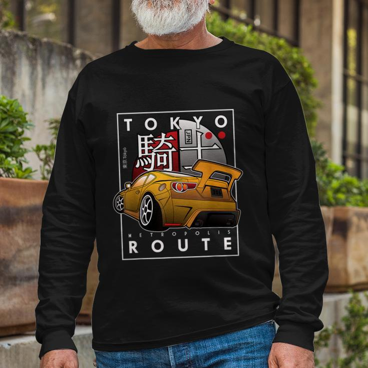 Tokyo Route Drag Racing Japanese Import Car Car Guy Long Sleeve T-Shirt Gifts for Old Men