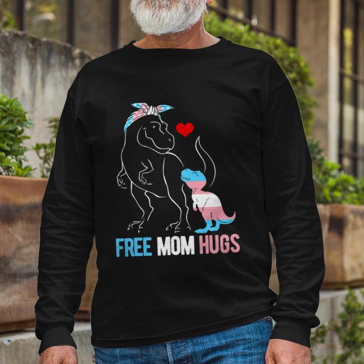 Trans Free Mom Hugs Dinosaur Rex Mama Transgender Pride Long Sleeve T-Shirt Gifts for Old Men