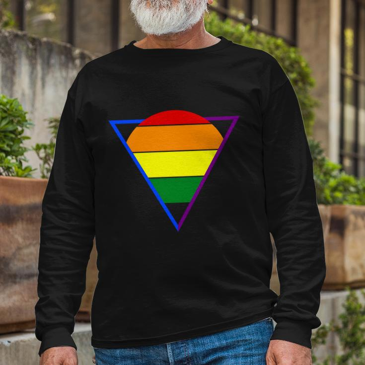 Triangular Lgbt Gay Pride Lesbian Bisexual Ally Quote Long Sleeve T-Shirt Gifts for Old Men