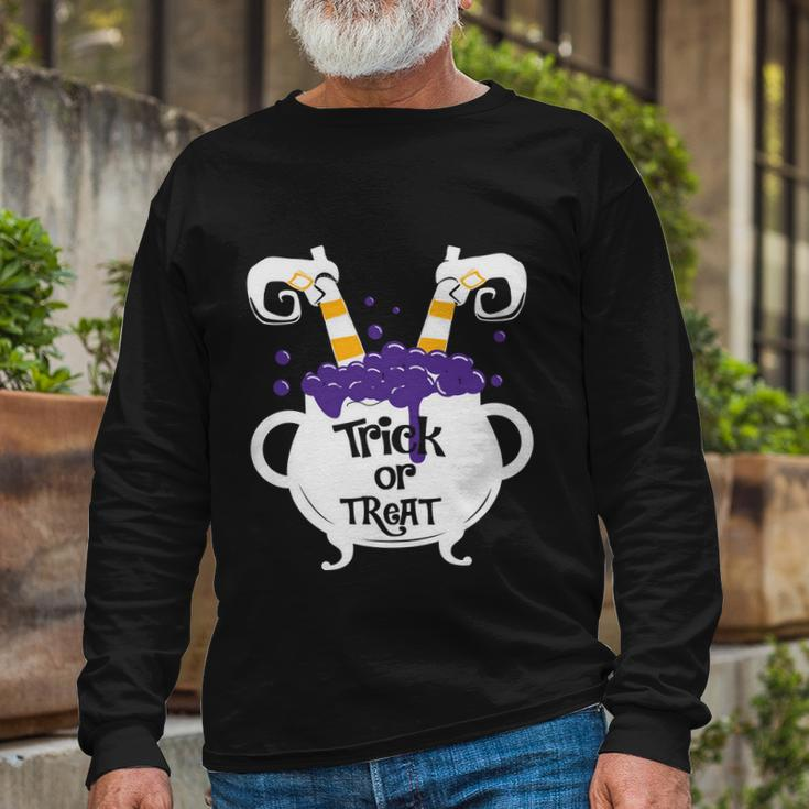 Trick Or Treat Halloween Quote Long Sleeve T-Shirt Gifts for Old Men
