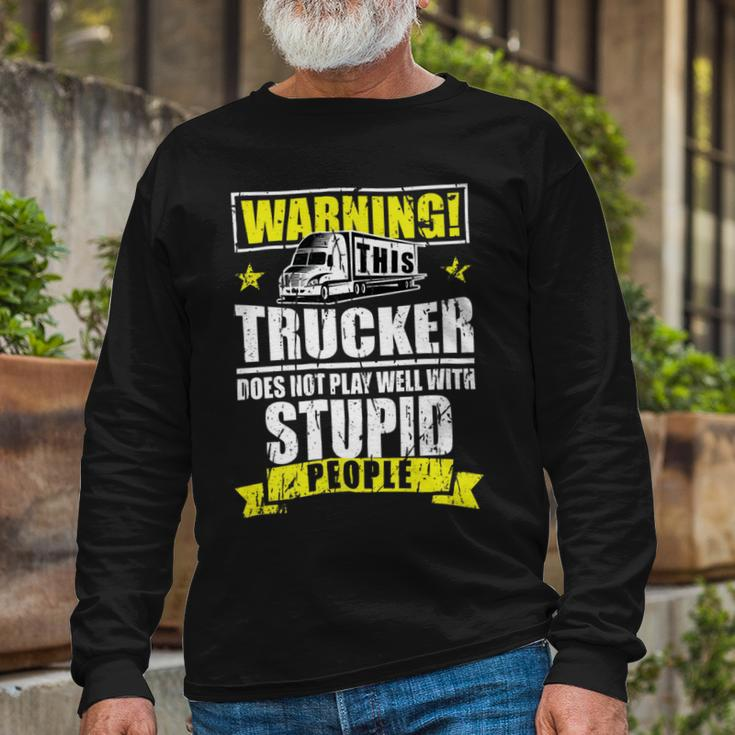 Trucker Trucker Accessories For Truck Driver Motor Lover Trucker__ Long Sleeve T-Shirt Gifts for Old Men