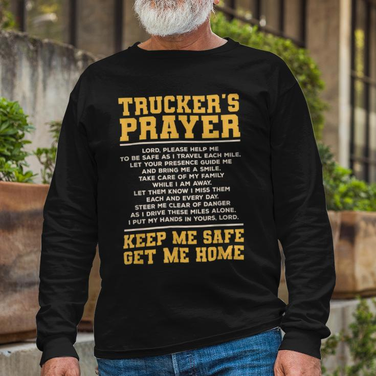 Trucker Truckers Prayer Truck Driving For A Trucker Long Sleeve T-Shirt Gifts for Old Men