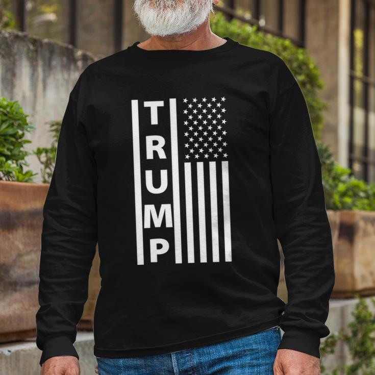 Trump Flag Tshirt Long Sleeve T-Shirt Gifts for Old Men