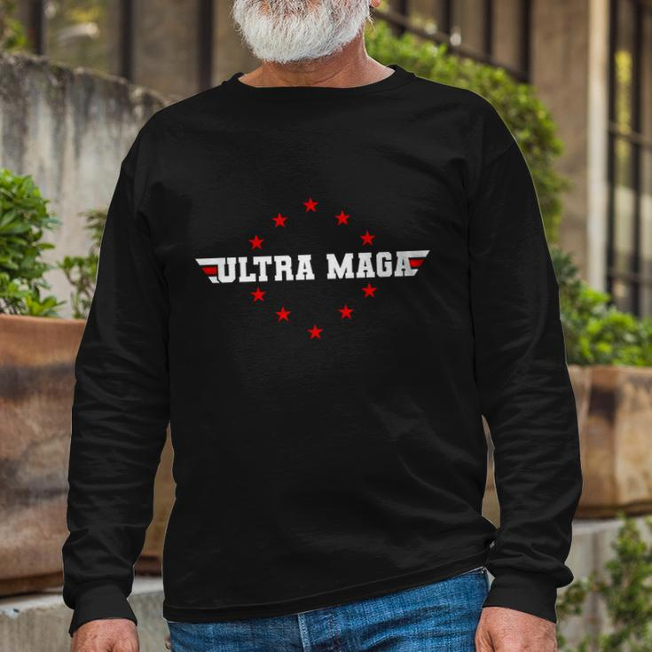 Ultra Maga Anti Biden Parody Trump 2024 Tshirt Long Sleeve T-Shirt Gifts for Old Men