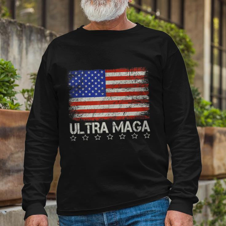 Ultra Maga Shirt Maga King Anti Biden Us Flag Pro Trump Trendy Tshirt V2 Long Sleeve T-Shirt Gifts for Old Men