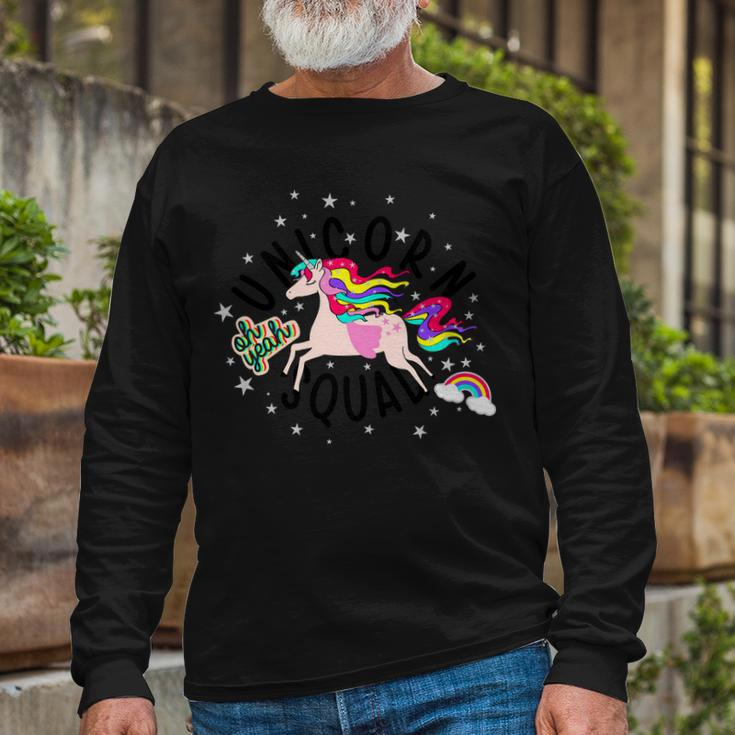 Unicorn Squad Oh Yeah Tshirt Long Sleeve T-Shirt Gifts for Old Men