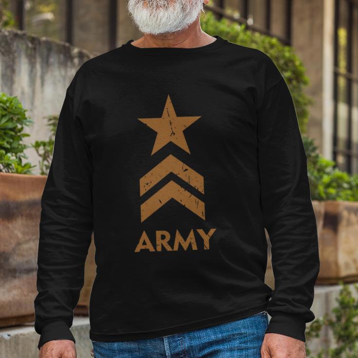 US Army Vintage Distressed Tshirt Long Sleeve T-Shirt Gifts for Old Men