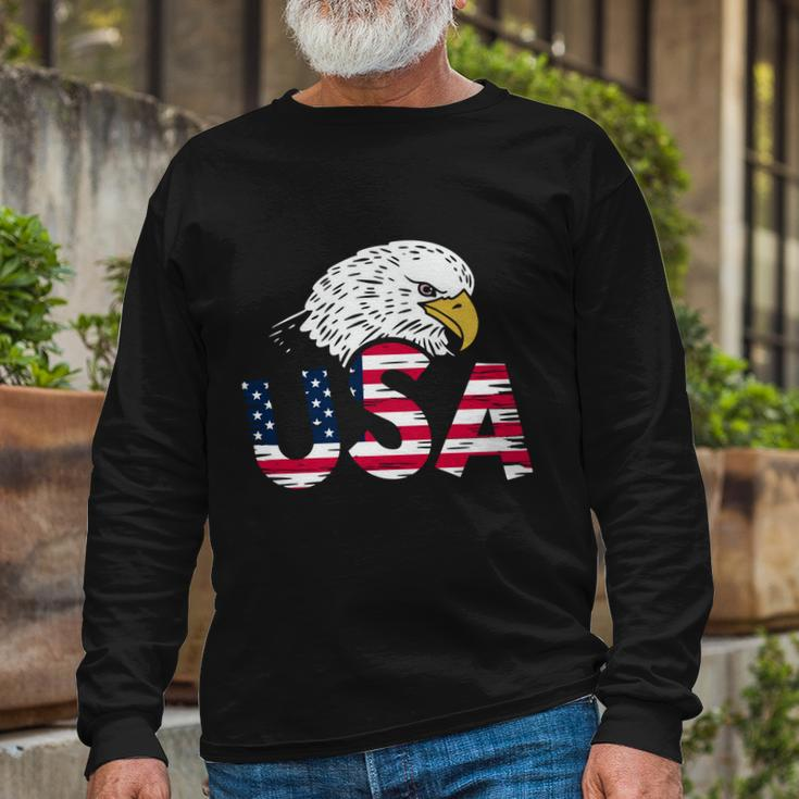 Usa American Flag Eagle For Patriotic Long Sleeve T-Shirt Gifts for Old Men