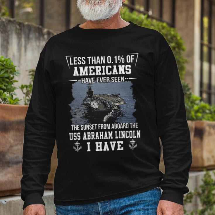 Uss Abraham Lincoln Cvn 72 Sunset Long Sleeve T-Shirt Gifts for Old Men