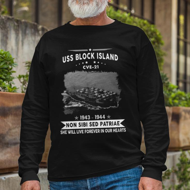 Uss Block Island Cve Long Sleeve T-Shirt Gifts for Old Men