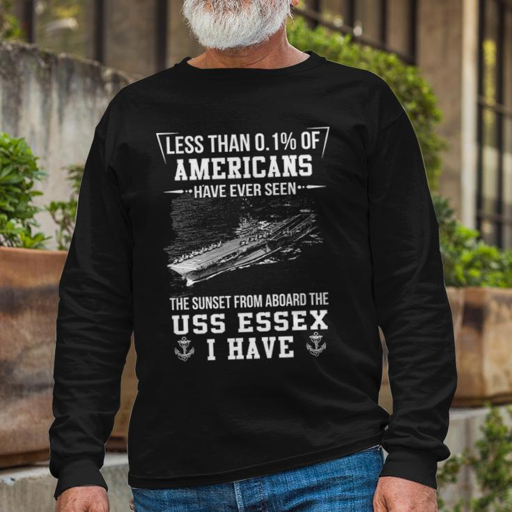Uss Essex Cv 9 Sunset Long Sleeve T-Shirt Gifts for Old Men