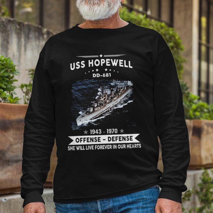Uss Hopewell Dd Long Sleeve T-Shirt Gifts for Old Men