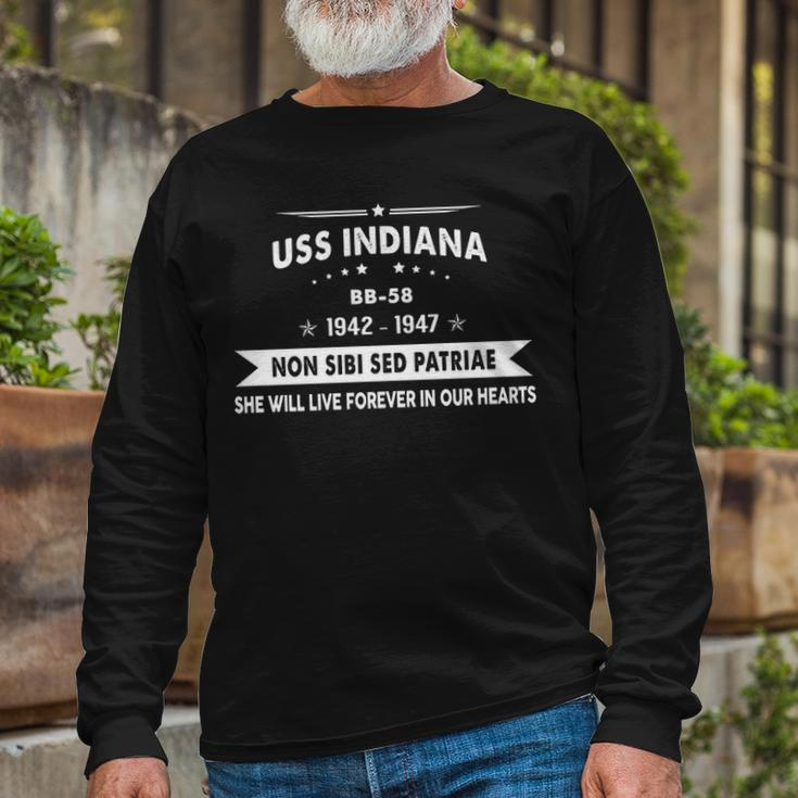 Uss Indiana Bb Long Sleeve T-Shirt Gifts for Old Men