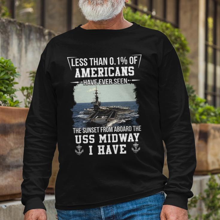 Uss Midway Cv 41 Cva 41 Sunset Long Sleeve T-Shirt Gifts for Old Men