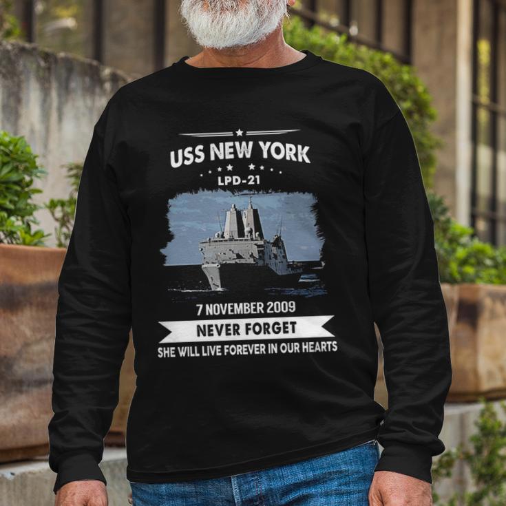 Uss New York Lpd Long Sleeve T-Shirt Gifts for Old Men