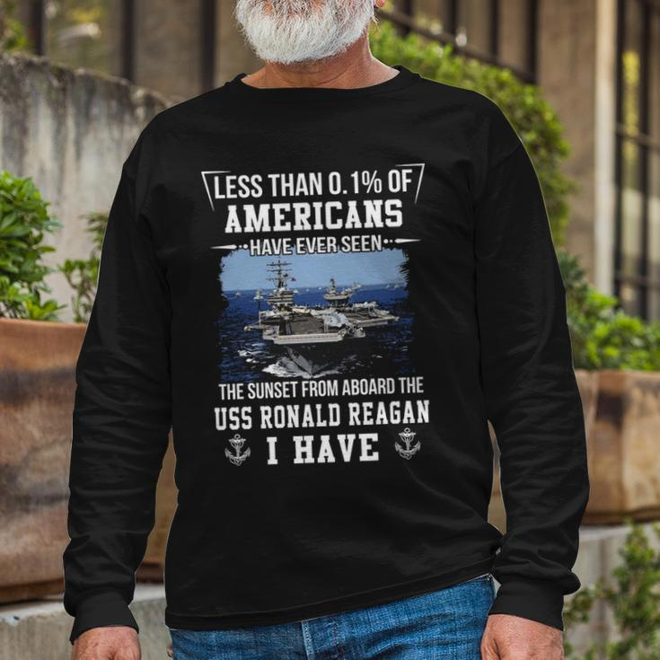 Uss Ronald Reagan Cvn 76 Sunset Long Sleeve T-Shirt Gifts for Old Men