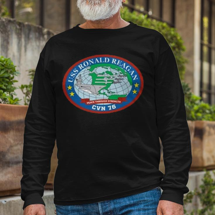 Uss Ronald Reagan Cvn V2 Long Sleeve T-Shirt Gifts for Old Men