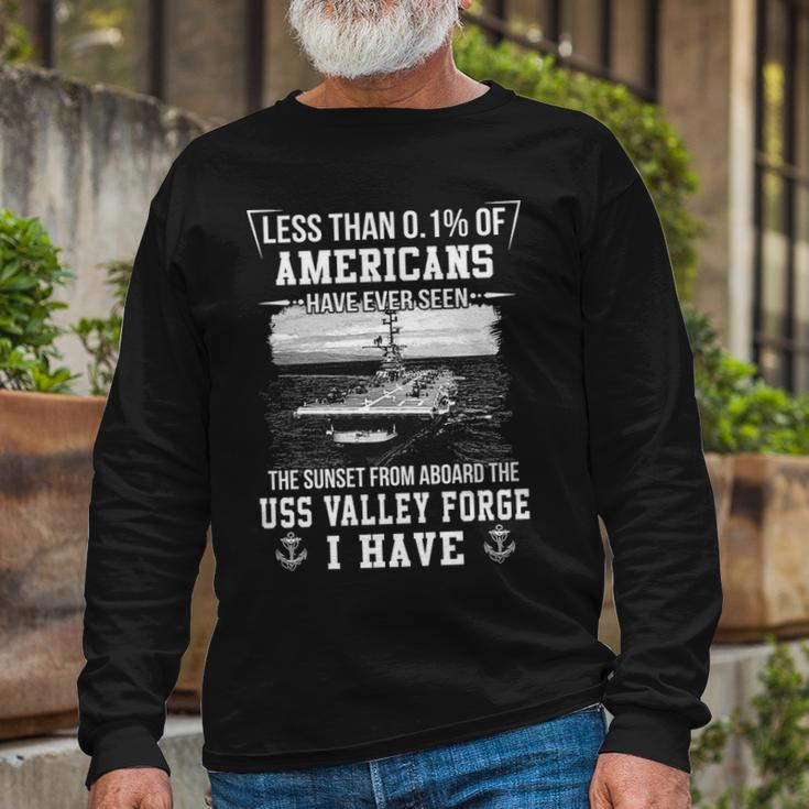 Uss Valley Forge Cv 45 Lph 8 Sunset Long Sleeve T-Shirt Gifts for Old Men