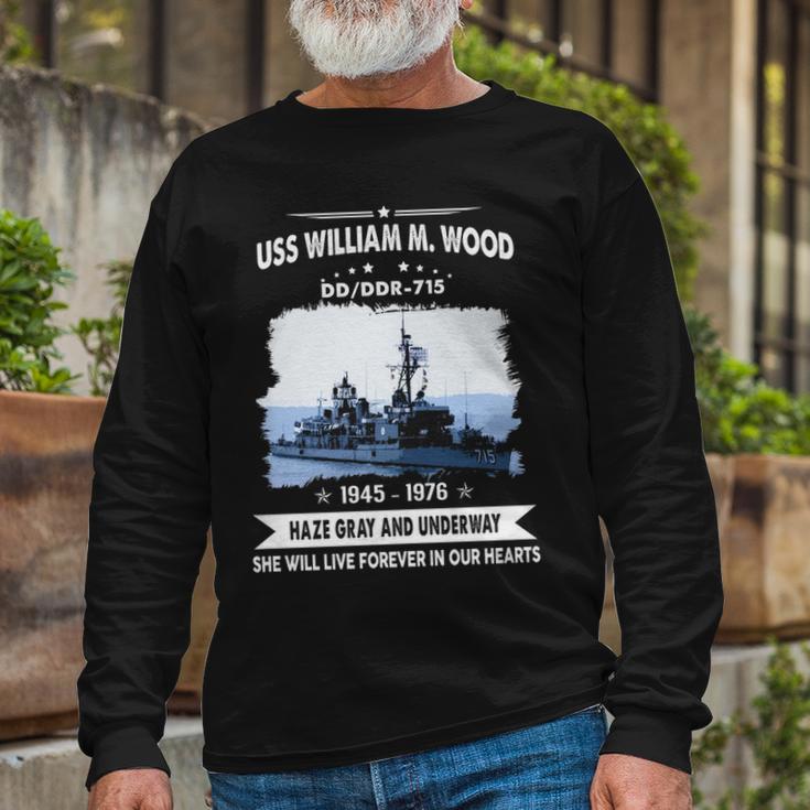 Uss William M Wood Ddr 715 Dd Long Sleeve T-Shirt Gifts for Old Men