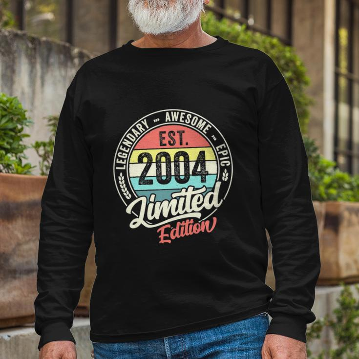 Vintage 18 Year Old Est 2004 Limited Edition 18Th Birthday Long Sleeve T-Shirt Gifts for Old Men