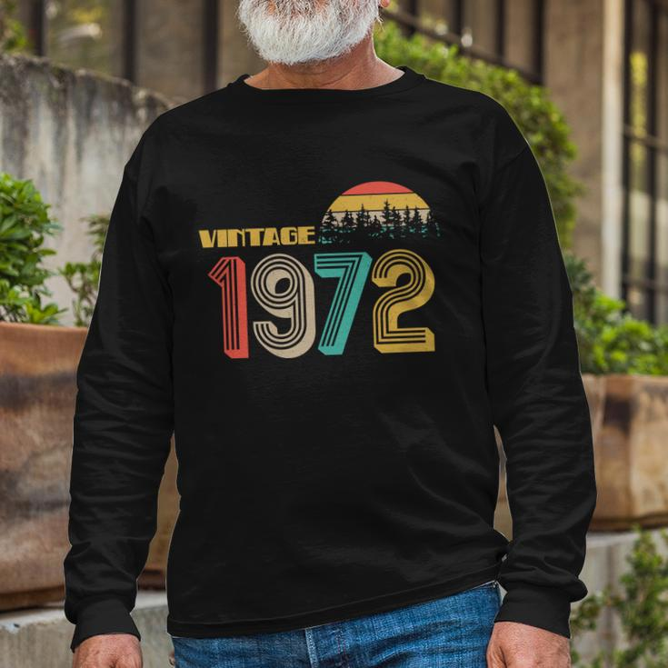 Vintage 1972 Sun Wilderness 50Th Birthday Long Sleeve T-Shirt Gifts for Old Men