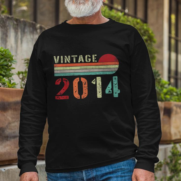 Vintage 2014 8 Years Old Boys And Girls 8Th Birthday Long Sleeve T-Shirt Gifts for Old Men