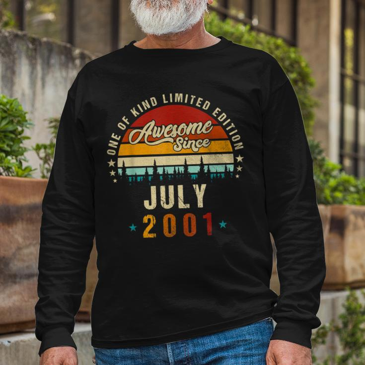 Vintage 21Th Birthday Awesome Since July 2001 Epic Legend Long Sleeve T-Shirt Gifts for Old Men