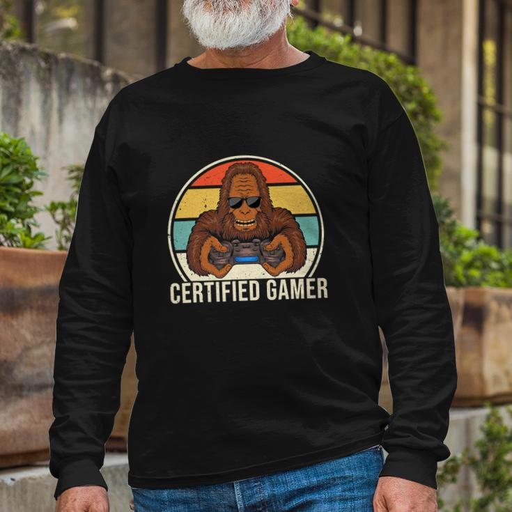 Vintage Certified Gamer Retro Video Game Long Sleeve T-Shirt Gifts for Old Men