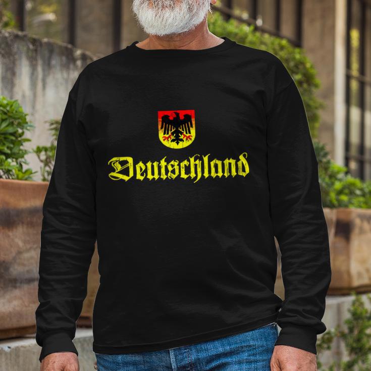 Vintage Deutschland German Logo Long Sleeve T-Shirt Gifts for Old Men